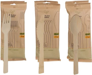 Excellent Houseware bamboe wegwerp bestek set 108-delig