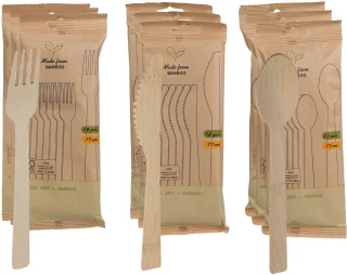 Excellent Houseware Bamboe Wegwerpbestek 162-delig