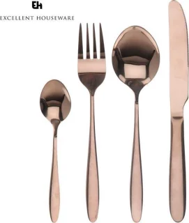 Excellent Houseware Bestekset 16-delig 4-persoons Koper