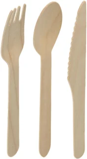 Excellent Houseware Houten Wegwerpbestek 240-delig