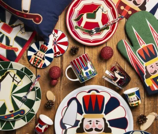 Excelsa Vintage Christmas gebaksvorkjes, set van 6