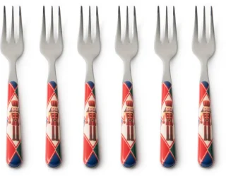 Excelsa Vintage Christmas gebaksvorkjes, set van 6