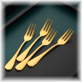 Fako Bijoux Classic Dessert Bestek Goud 14cm 4 Sets