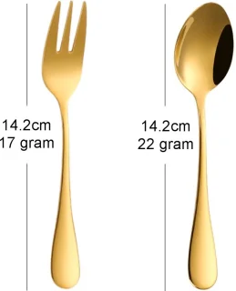 Fako Bijoux Classic Dessert Bestek Goud 14cm 4 Sets