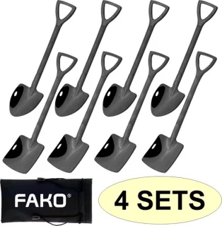 Fako Bijoux Dessert Bestek Lepel Set 15cm Zwart 4 Stuks