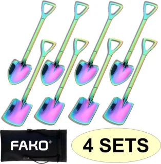 Fako Bijoux Dessert Bestek Regenboog 15cm 4 Sets