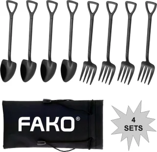 Fako Bijoux Dessert Bestek Zwart 4 Sets
