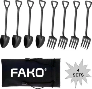 Fako Bijoux Dessert Bestek Zwart 4 Sets