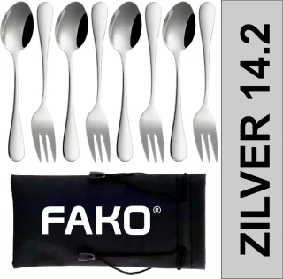 Fako Bijoux Gebak Bestek Classic 14cm Zilver 4 Sets