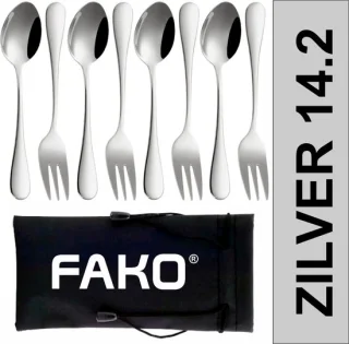 Fako Bijoux Gebak Bestek Classic 14cm Zilver 4 Sets