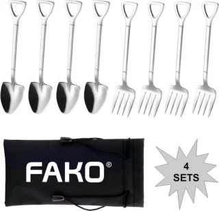 Fako Bijoux® Gebakbestek Zilver 4 Sets