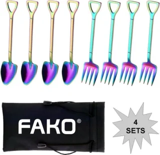 Fako Bijoux Regenboog Dessert Bestek 4 Sets