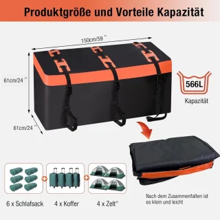 Famanu Bagagebox voor trekhaak 566 L Zwart