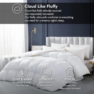 Famanu Ganzendons dekbed Queensize Wit