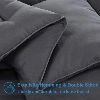 Famanu - Kingsize dekbed donkergrijs