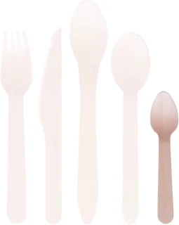 Famanu Wegwerpbestek Houten koffielepels 100 stuks