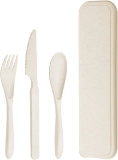 Fashion Favorite Reisbestek Set Beige met Opbergbox