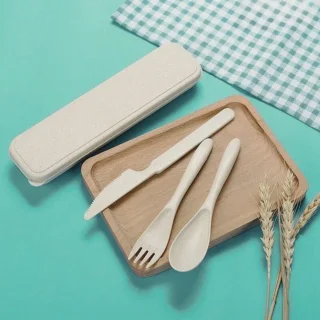 Fashion Favorite Reisbestek Set Beige met Opbergbox