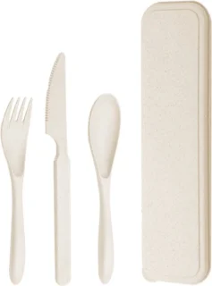Fashion Favorite Reisbestek Set Beige met Opbergbox
