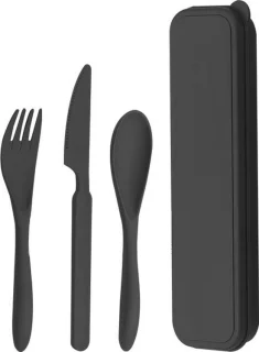 Fashion Favorite Reisbestek Set Zwart Met Opbergbox