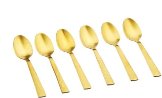 FINN Set van 6 kleine lepels goud