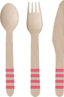 Flamingo Paradise 24-delig houten bestekset