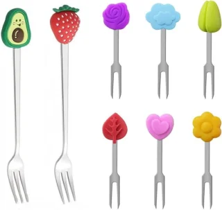 Fruit- en dessertvorken van roestvrij staal - set van 8