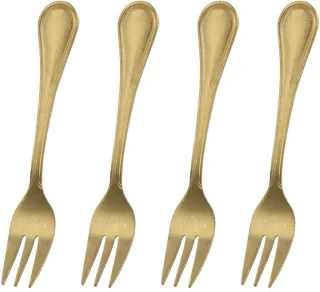 Gebaksvorkjes Goudkleurig 4 stuks