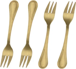 Gebaksvorkjes Goudkleurig 4 stuks