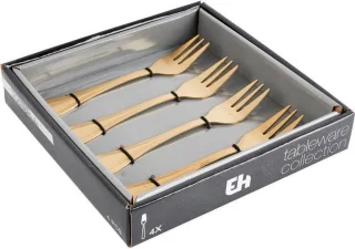 Gebaksvorkjes Goudkleurig 4 stuks