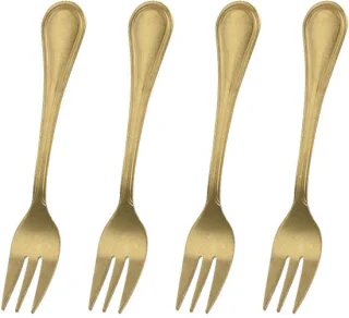 Gebaksvorkjes Goudkleurig 4 stuks