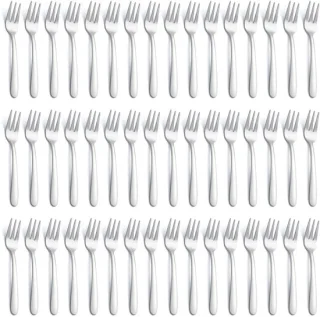 Gebaksvorkjes set - 48-delig - roestvrijstaal - 13,5 cm