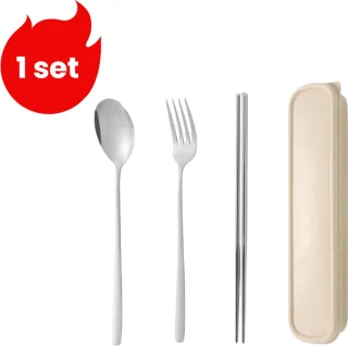 Generic RVS bestekset 3-delig (vork, lepel, eetstokjes) - Zilver