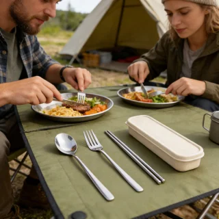 Generic RVS bestekset 3-delig (vork, lepel, eetstokjes) - Zilver