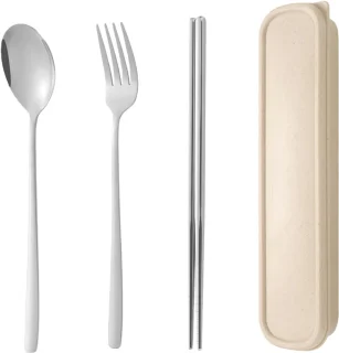 Generic RVS bestekset 3-delig (vork, lepel, eetstokjes) - Zilver