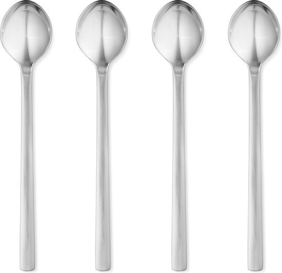 Georg Jensen New York Latte/Ice Tea Lepels set 4 stuks 23 cm mat RVS