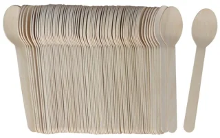 Gerimport Bamboe Lepels 80 Stuks 16 cm Naturel