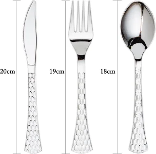 Glamour Herbruikbaar Zilver Plastic Bestekset 120-delig