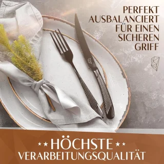 Glavory Aurora bestekset zwart 30-delig voor 6 personen