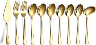 Gouden 10-delige serveerbestekset