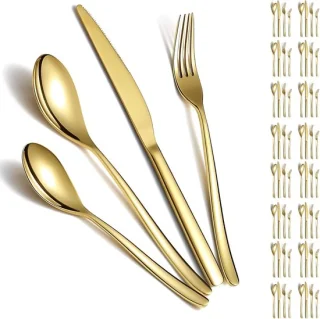 Gouden 48-delige bestekset voor 12 personen