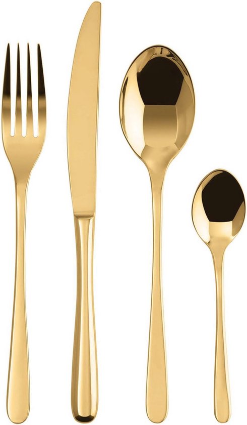 Gouden Bestekset 24-delig Elegante Knop