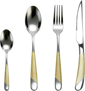 Gouden bestekset 24-delig roestvrijstalen bestek voor 6 personen