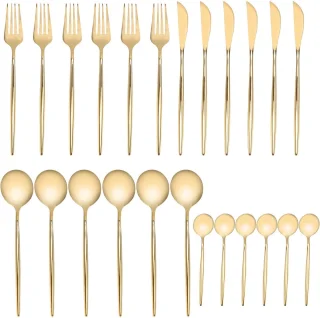 Gouden bestekset 24-delig - RVS