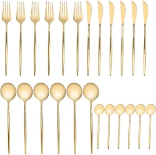 Gouden bestekset 24-delig - RVS