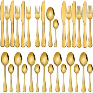 Gouden bestekset 32-delig - ShopVlot