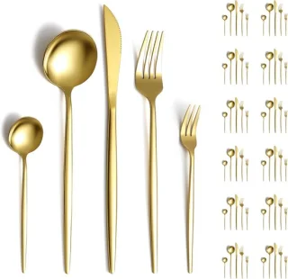 Gouden bestekset 60-delig voor 12 personen