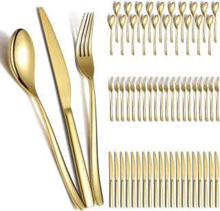 Gouden bestekset 60 stuks