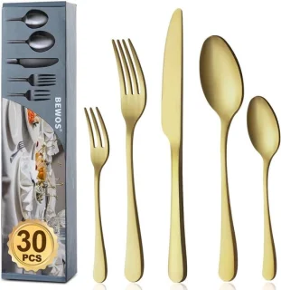 Gouden bestekset champagne 30-delig