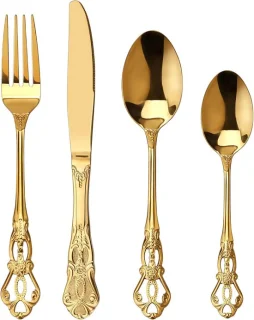 Gouden bestekset voor 6 personen